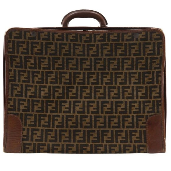 FENDI Zucca trunk Brown canvas/leather unisex - Picture 1 of 13